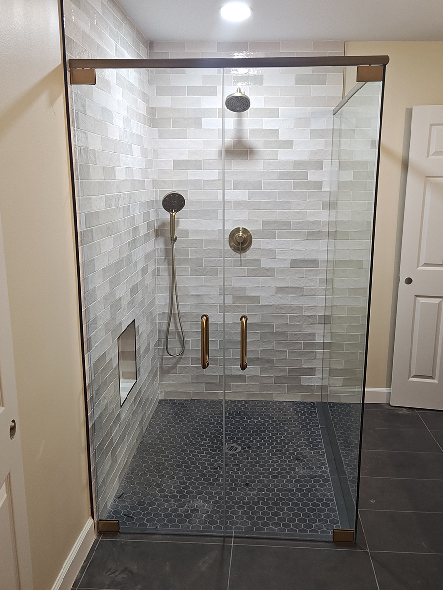 90-degree frameless double shower doors in Marietta GA